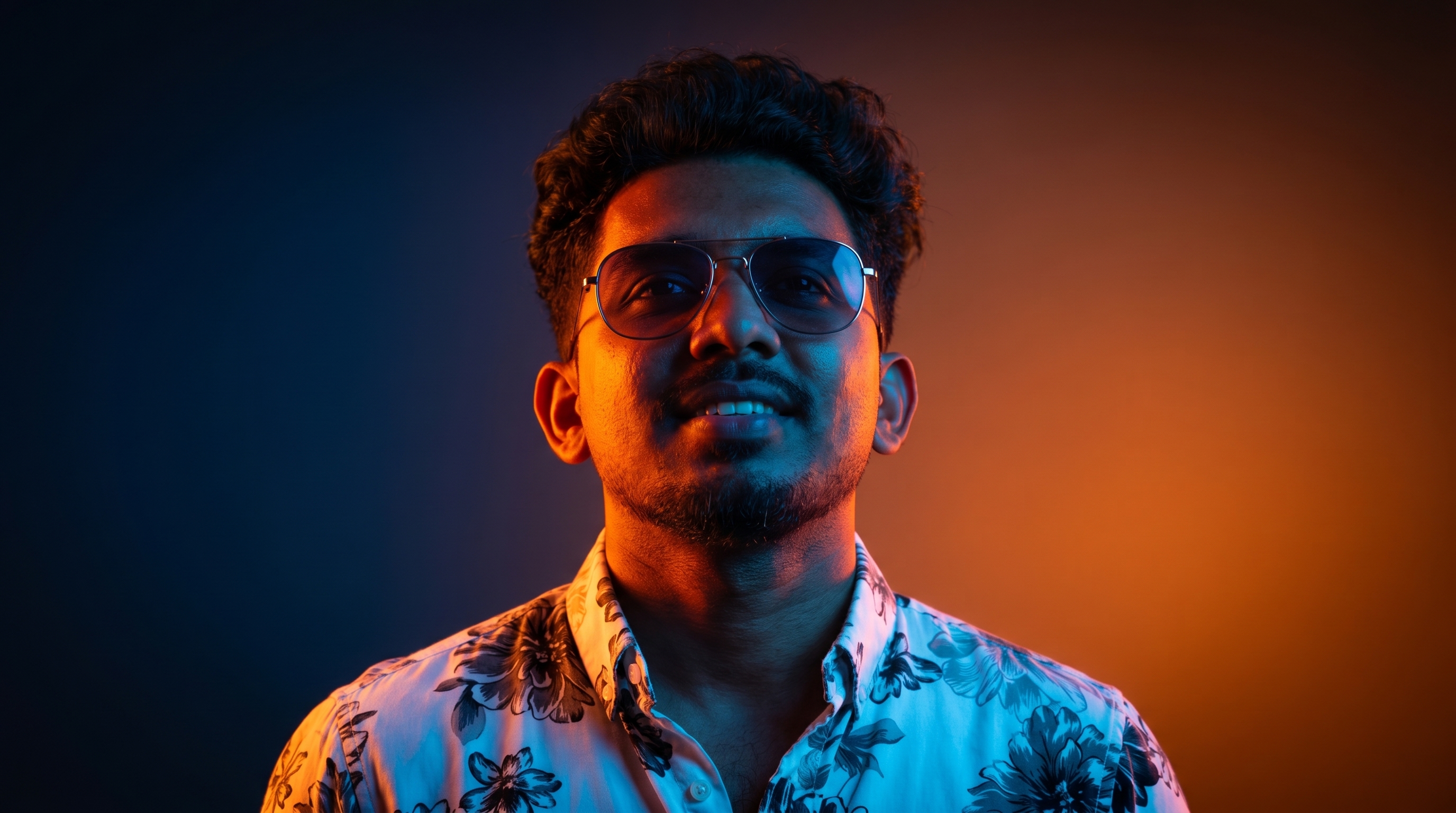 Creative side portrait of Mohammed Rishad